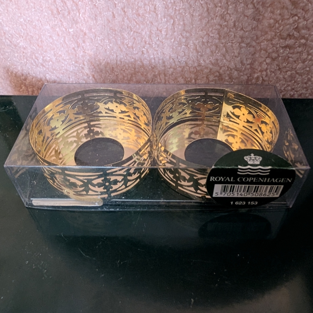 Royal Copenhagen Gold Candle Holders